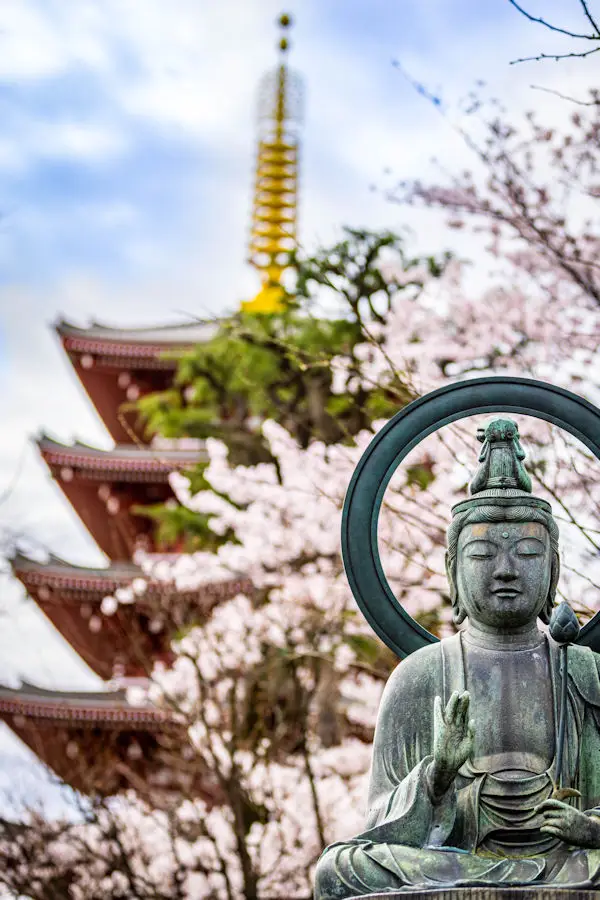 Temple Senso-ji et sa pagode à Tokyo, Japon